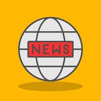 World News Filled Shadow Icon vector