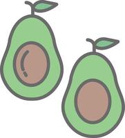 Avocado Line Filled Light Icon vector