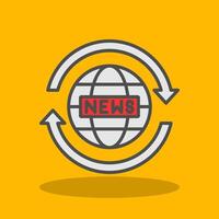 News Report Filled Shadow Icon vector