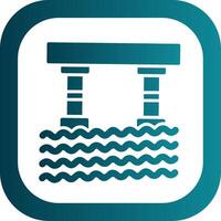 Bridge Glyph Gradient Corner Icon vector