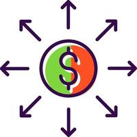 Dollar Network filled Design Icon vector