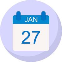 January Flat Bubble Icon vector