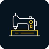 Sewing Machine Line Red Circle Icon vector
