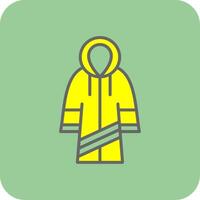 impermeable lleno amarillo icono vector