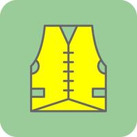 Vest Filled Yellow Icon vector