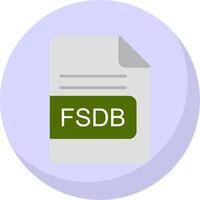 FSDB File Format Flat Bubble Icon vector