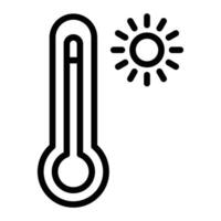 caliente temperatura línea icono diseño vector