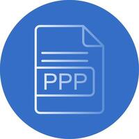 ppp archivo formato plano burbuja icono vector