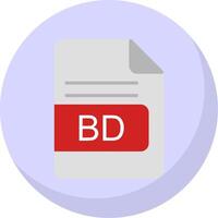 bd archivo formato plano burbuja icono vector