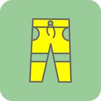 Trousers Filled Yellow Icon vector