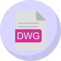 DWG File Format Flat Bubble Icon vector