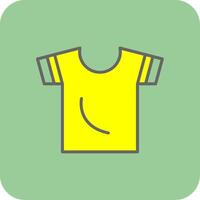 camisa lleno amarillo icono vector