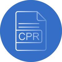 cpr archivo formato plano burbuja icono vector