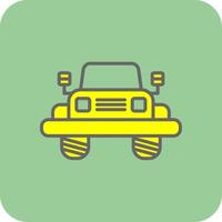 Jeep Filled Yellow Icon vector