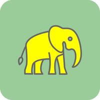 elefante lleno amarillo icono vector