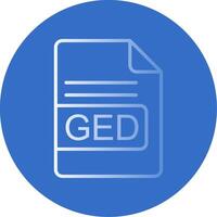 GED File Format Flat Bubble Icon vector