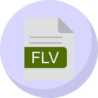 flv archivo formato plano burbuja icono vector