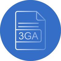 3GA File Format Flat Bubble Icon vector