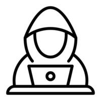 hacker línea icono diseño vector