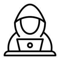 Hacker Line Icon Design vector