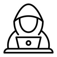 Hacker Line Icon Design vector