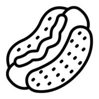 Hot Dog Line Icon Design vector