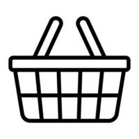 compras cesta línea icono diseño vector