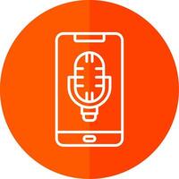 Phone Line Red Circle Icon vector