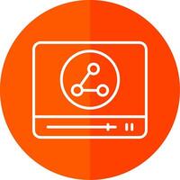 Browser Line Red Circle Icon vector