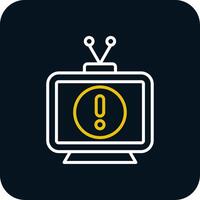 Television Line Red Circle Icon vector