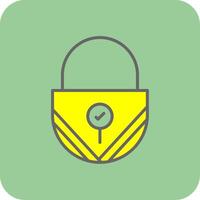 Lock Filled Yellow Icon vector