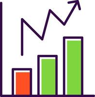 Statistical Chart filled Design Icon vector