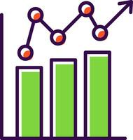 Bar Chart filled Design Icon vector