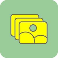 galería lleno amarillo icono vector