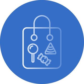 Candy Bag Flat Bubble Icon vector