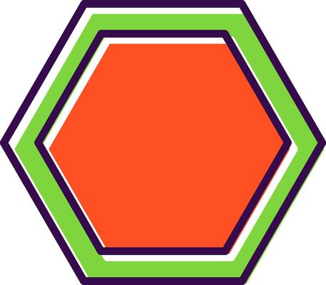 Hexagon filled Design Icon