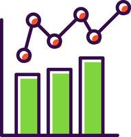 Bar Chart filled Design Icon vector