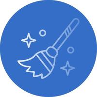 Flying Broom Flat Bubble Icon vector