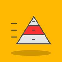 Pyramid Chart Filled Shadow Icon vector