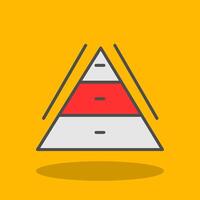 Pyramid Chart Filled Shadow Icon vector