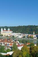 passau a el Tres ríos Danubio, posada y ilz en bávaro bosque, inferior baviera, alemania foto