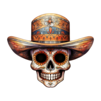 feestelijk suiker schedels versierd met kleurrijk hoeden png