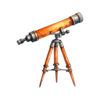 Astronomical Telescope Set Up on Tripod png