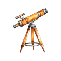 Astronomical Telescope Set Up on Tripod png