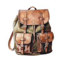 aguarela ilustração do uma vibrante mochila para aventureiro viagens png
