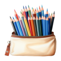 Colored Pencils Set in Colorful Cases png