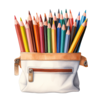 gekleurde potloden reeks in kleurrijk gevallen png