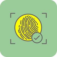 Fingerprint Filled Yellow Icon vector