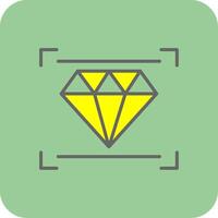 diamante lleno amarillo icono vector
