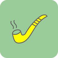 Smoking Pipe Filled Yellow Icon vector